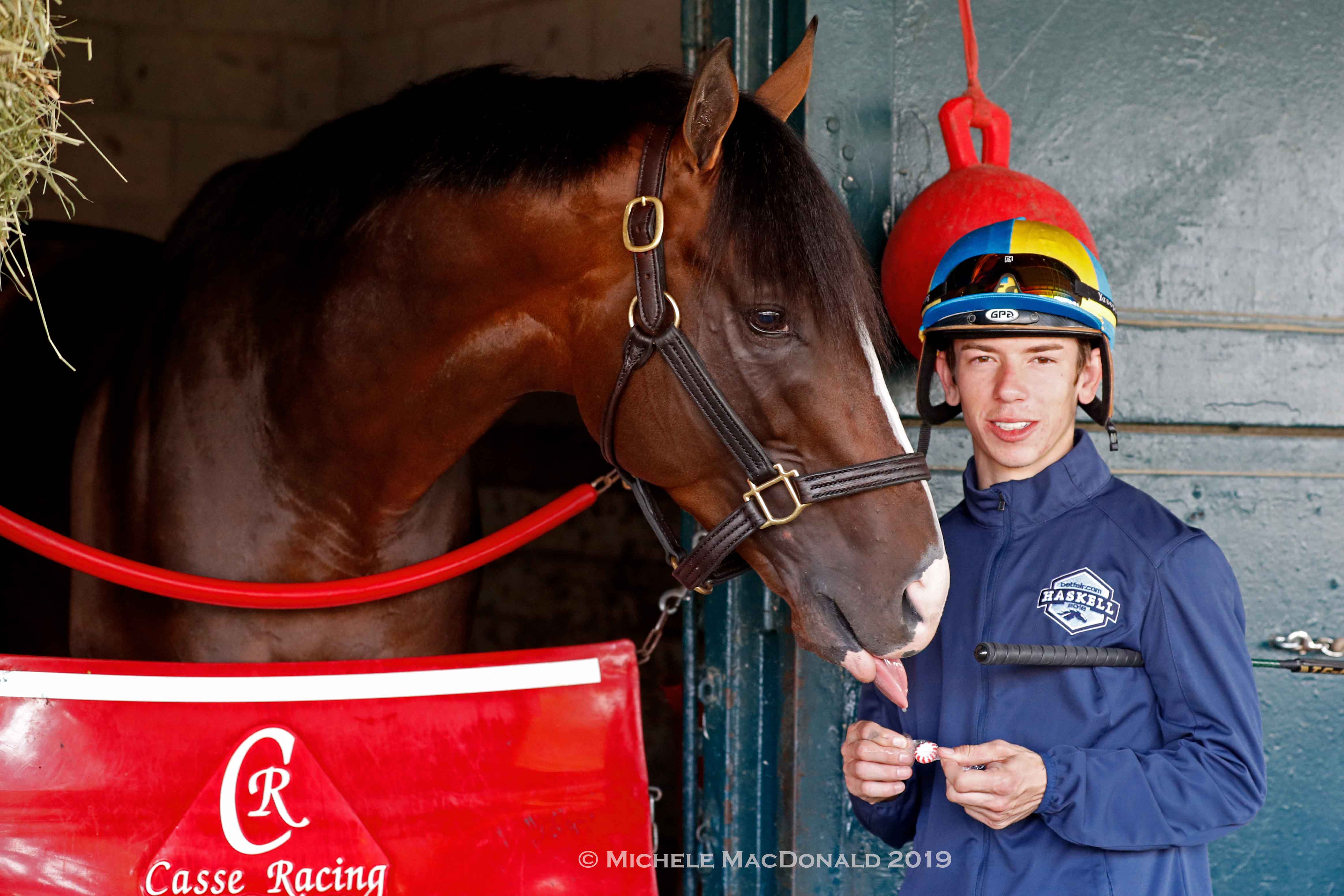 Tyler Gaffalione, War Of Will and some peppermints. Photo: Michele MacDonald