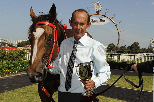 Trainer Mick Tubman with Chance Bye at Rosehill on Feb. 27, 2010. Photo: 