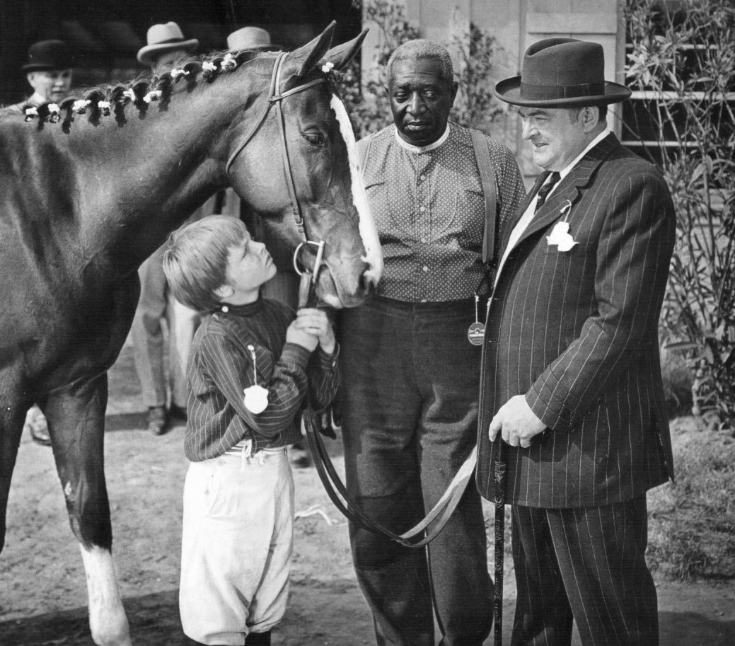 Lewie with The Bart and his trainer, played by Ernest Whitman, and Edward Arnold, as the owner. (MGM photo)