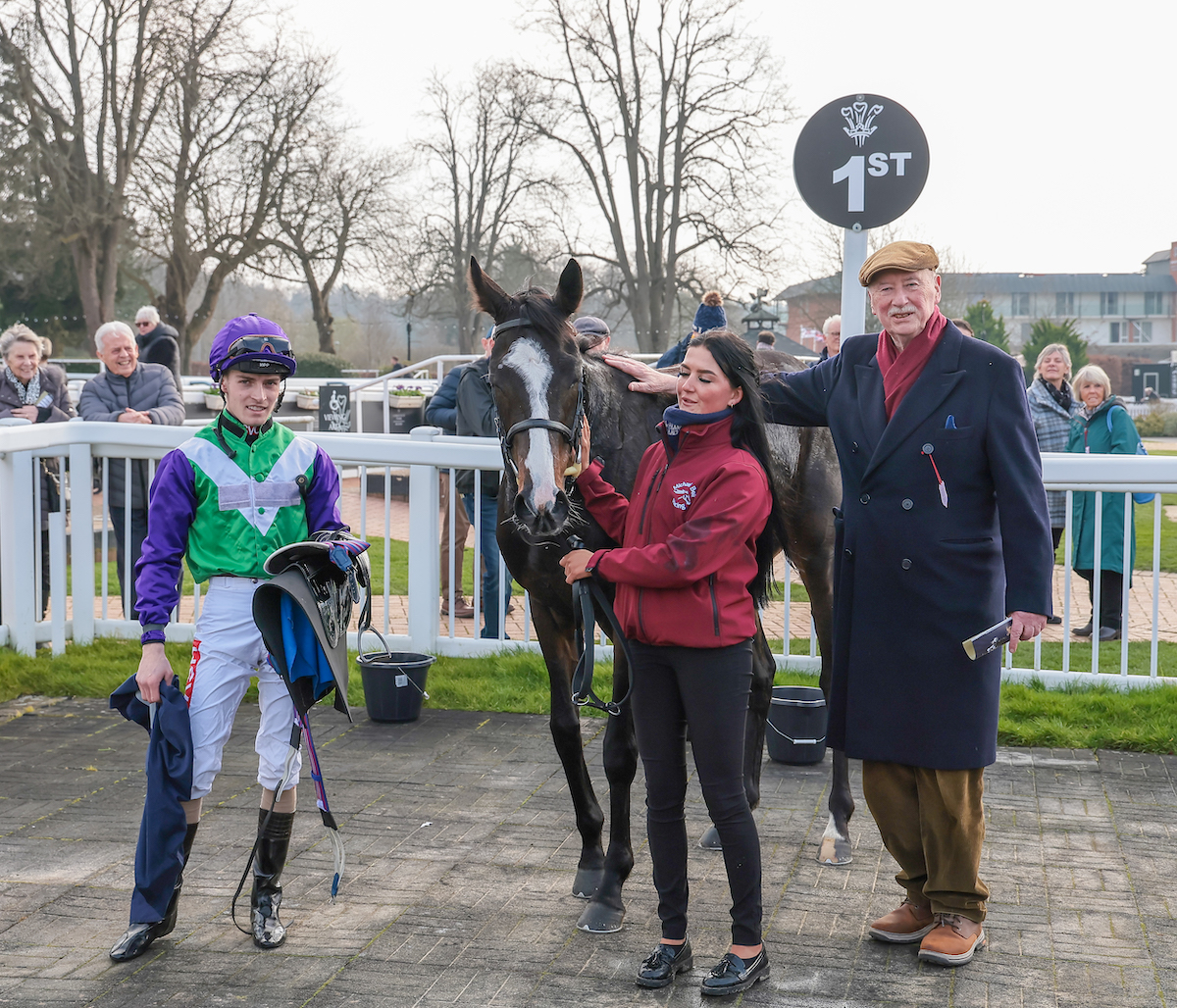 That winning feeling: Tyler Heard with Princess In Rome in the Lingfield winners’ enclosure. Photo: Mark Cranham / focusonracing.com