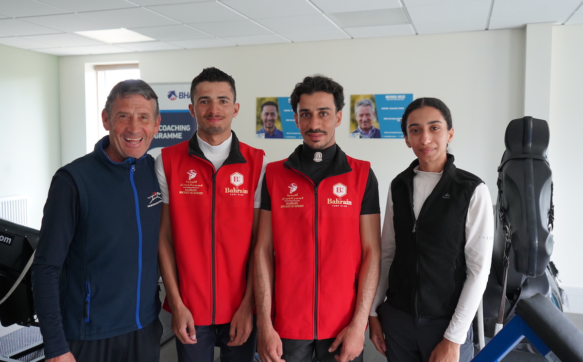 British Racing School instructor Michael Tebbutt with (left to right) Ali Zamaan, Mohammed Jameel and Dhay Alsaadoon. Photo: Laura King