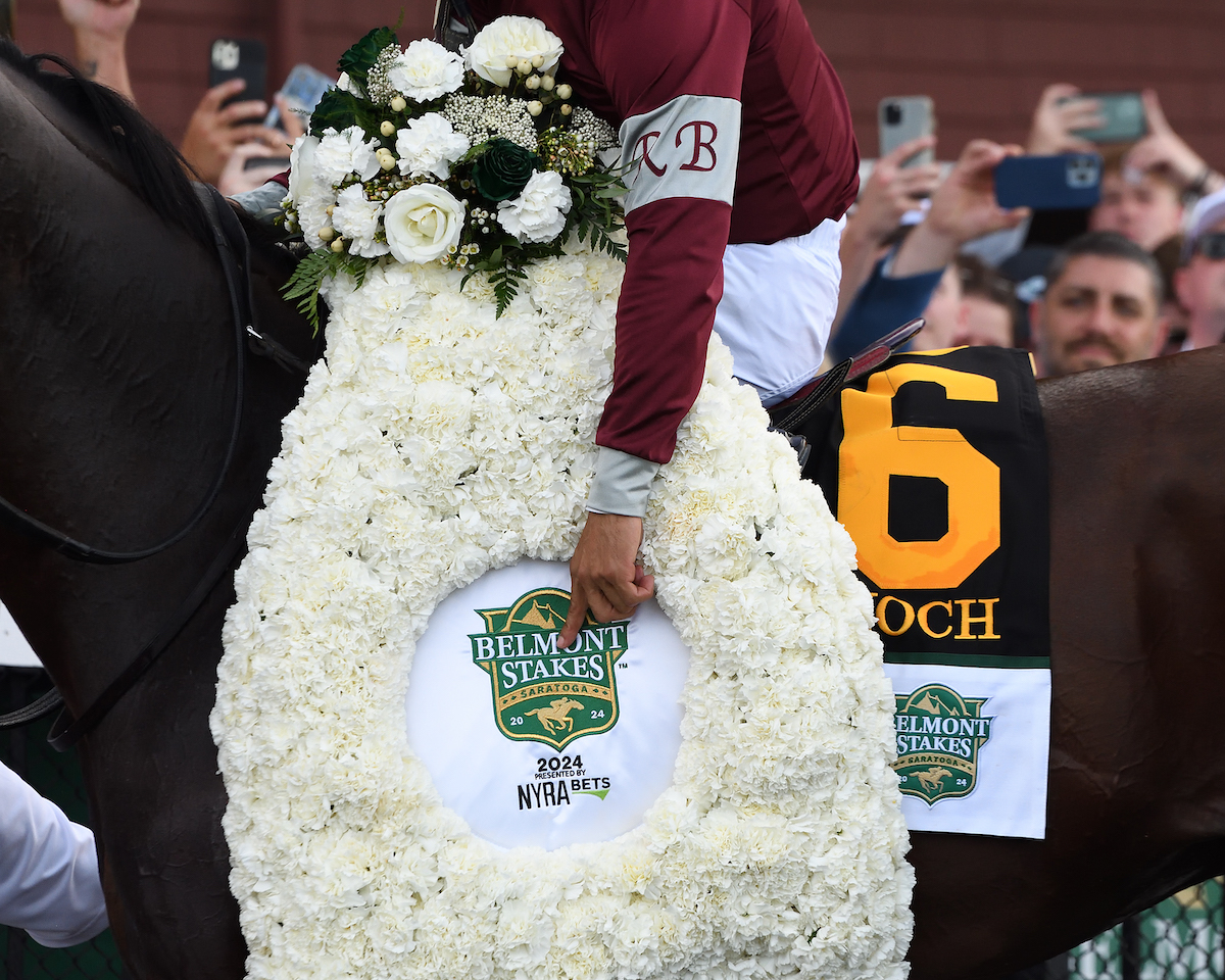 Belmont breakthrough: Dornoch’s victory in the final leg of the Triple Crown represented a first G1 success for trainer Danny Gargan. Photo: NYRA / Janet Garaguso (Coglianese)