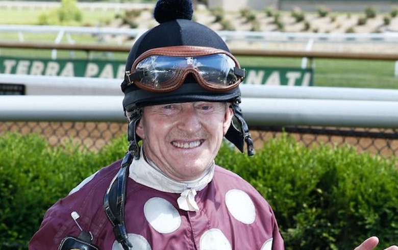 Perry Ouzts: oldest jockey ever to ride Thoroughbred winner in US. Photo: Coady