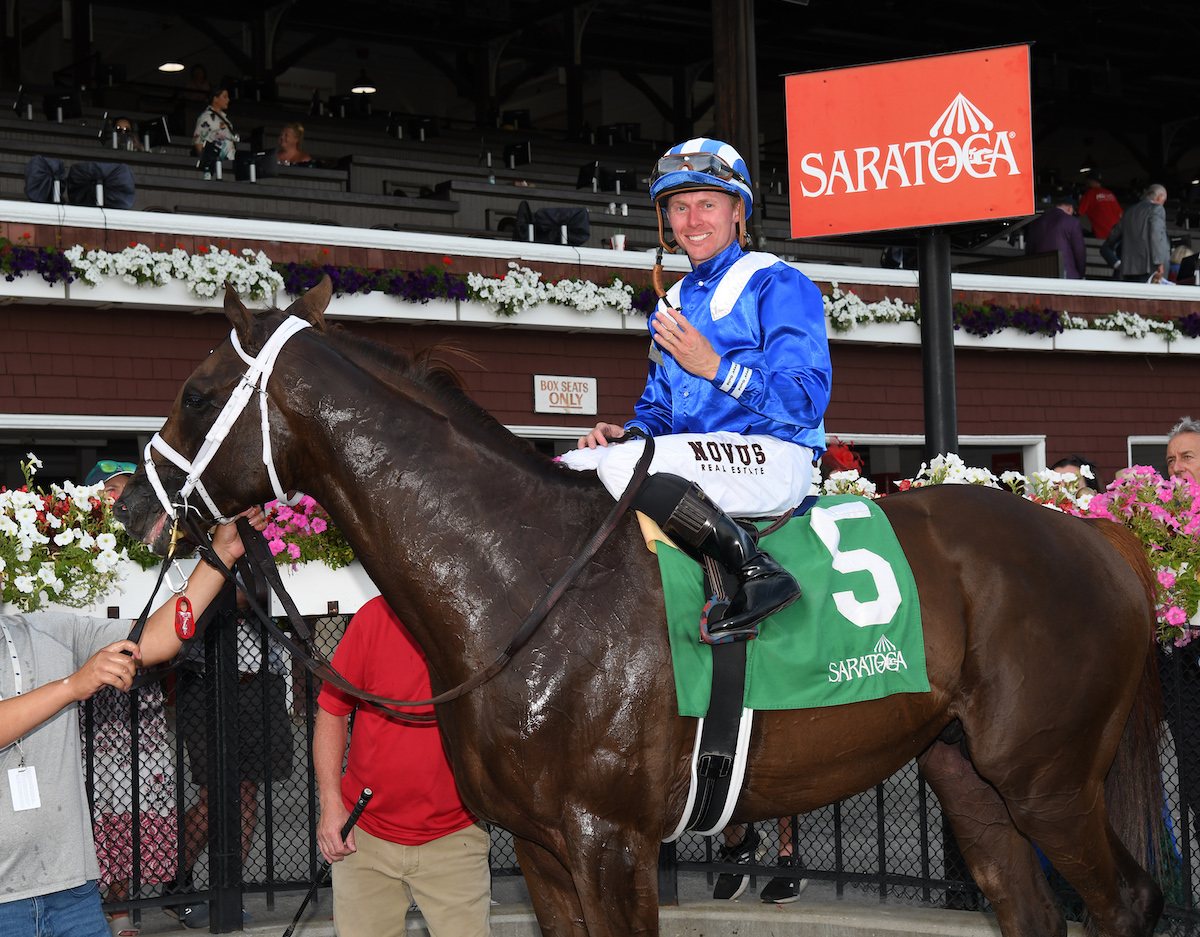 Dylan Davis: four-win Saturday at the Spa. Photo: NYRA / Coglianese