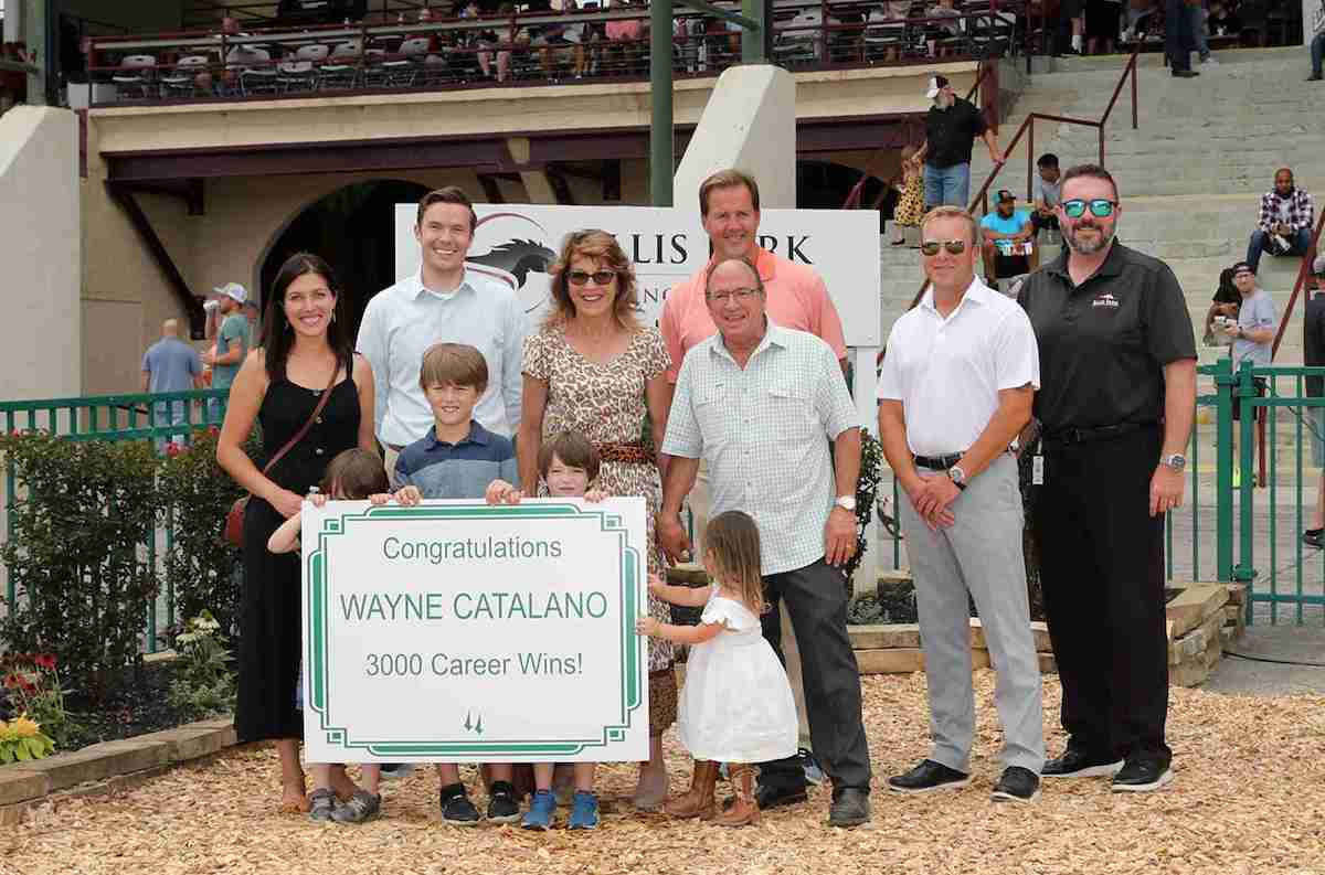 Wayne Catalano after 3,000th career win at Ellis Park on Sunday [July 21]. Photo: Coady