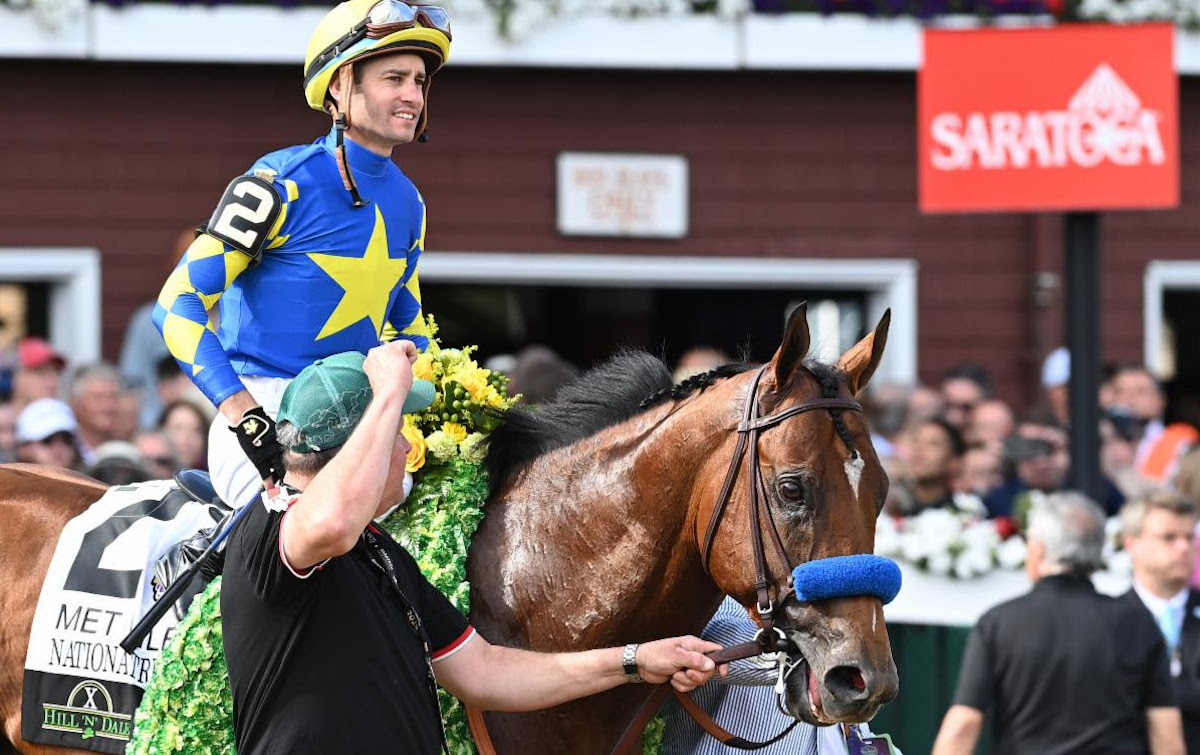 National Treasure: Met Mile winner heads Whitney. Photo credit: NYRA / Joe Labozzetta (Coglianese)