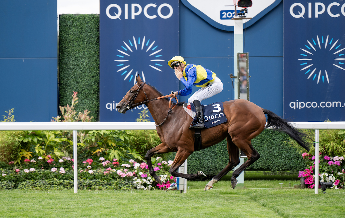 Goliath (Christophe Soumillon) wins the King George. Photo: Hattie Austin / focusonracing.com