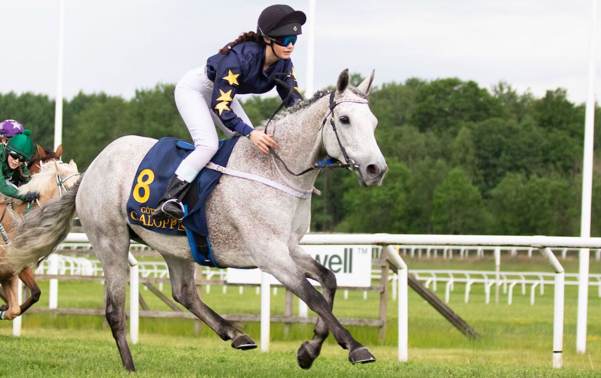 Winning feeling: 15-year-old Novalie Andersson enjoys success in a pony race without betting at Gothenburg. Photo: Anna Millqvist/Svensk Gallop