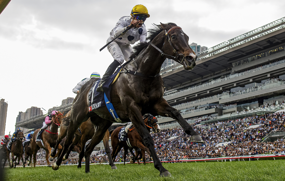 Hong Kong icon: Golden Sixty and jockey Vincent Ho win their third HK Mile in December 2023 at Sha Tin. Photo: Alex Evers/HKJC