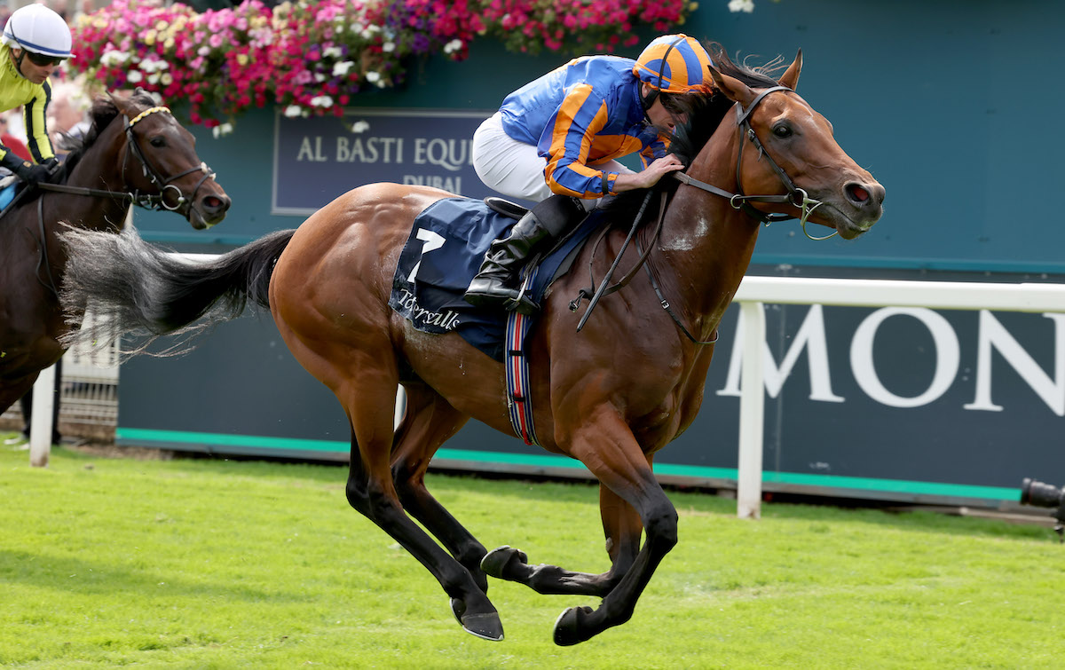 Orby Sale graduate The Lion In Winter (Ryan Moore) wins the Tattersalls Acomb Stakes at York. Photo: Dan Abraham / focusonracing.com