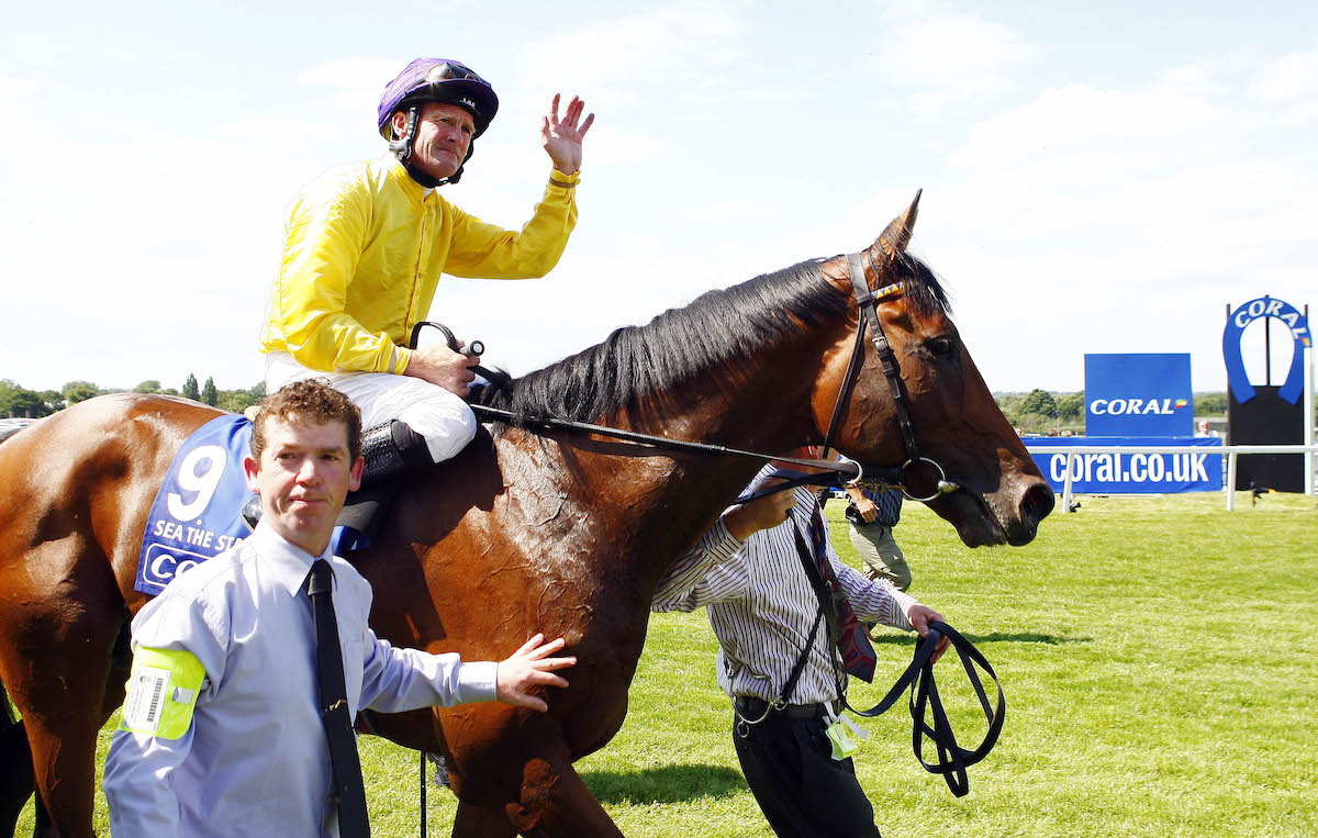 True great: Sea The Stars and Mick Kinane after winning the Coral-Eclipse at Sandown. Photo: Dan Abraham / focusonracing.com