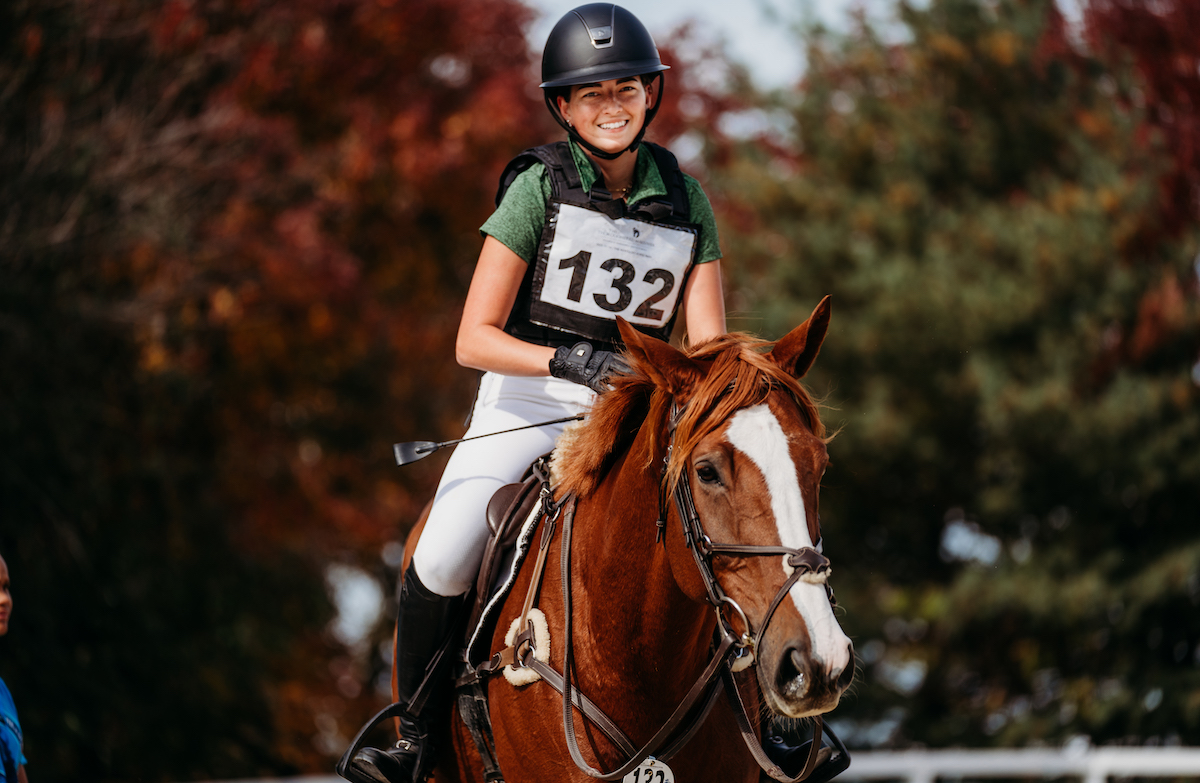 All smiles: Nieve Leyne and Bayou Prospector in the eventing competition. Photo: Captivation Photography