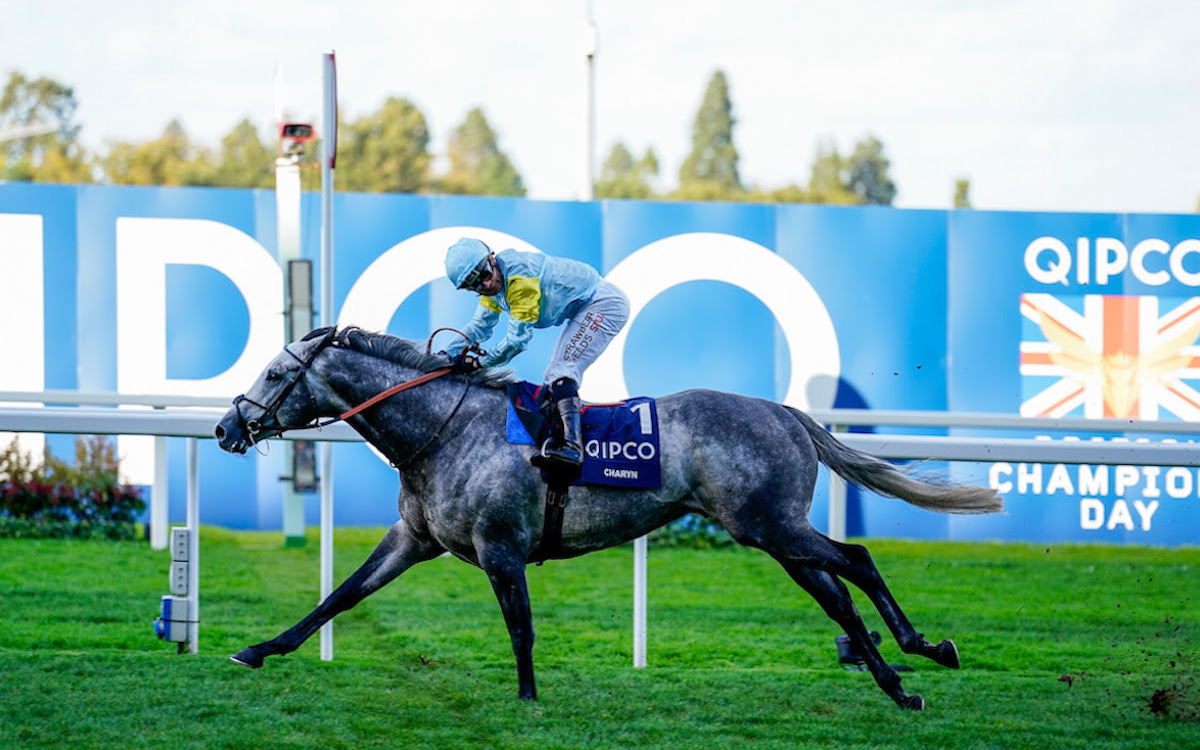 Charyn (Silvestre de Sousa) signs off from European duties with victory in Queen Elizabeth II Stakes. Photo: Megan Coggin