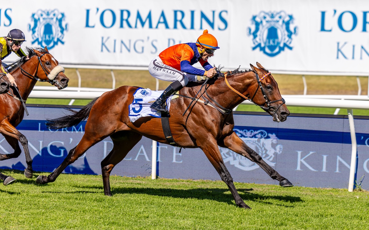 One Stripe (Gavin Lerena) scores at Kenilworth. Photo: Candiese Lenferna