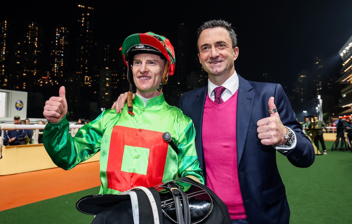 Champions together: Zac Purton and Douglas Whyte at Happy Valley. Photo: HKJC