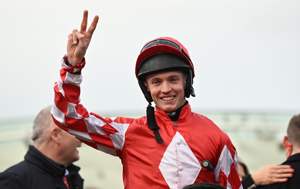 Much missed: Michael O'Sullivan after riding a double at Cheltenham in 2023. Photo: Francesca Altoft / focusonracing.com